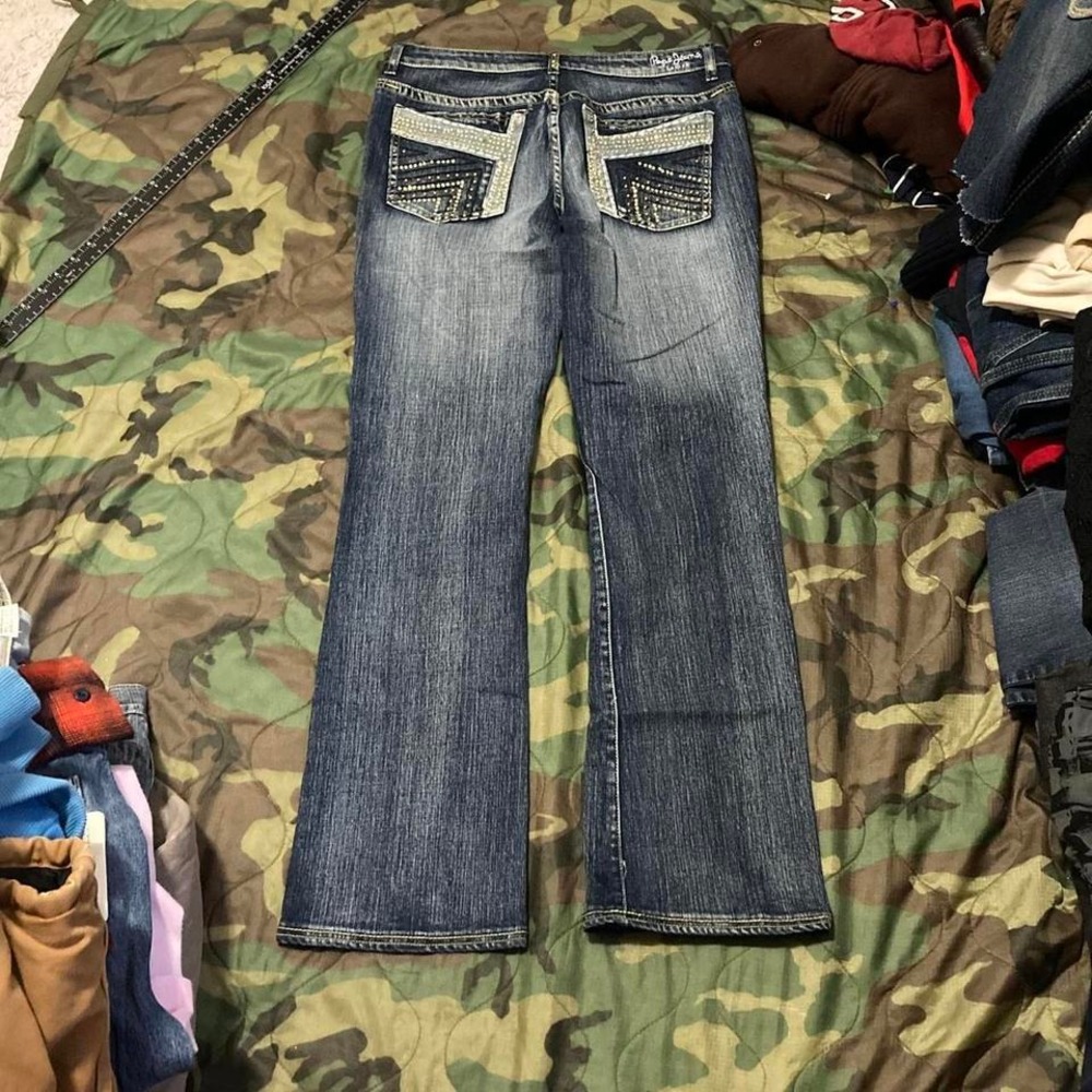 Pepe jean mid rise bootcut studded jeans y2k‎